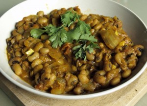 Black Eyed Beans Curry, vegan, gfcf