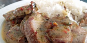 Schweinemedallions in Honig-Senf-Sauce, gfcf, paleo