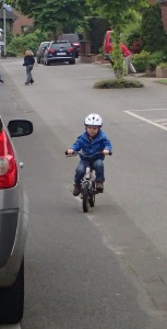 Das erste Rad, mit drei Jahren.